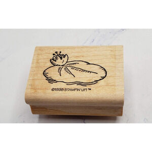 Stampin' Up! Frogs & Flies Water Lily Pad Flower Nature Mounted Rubber Stamp